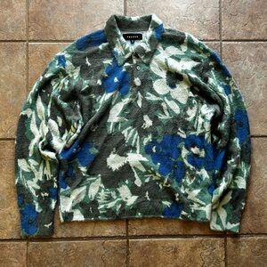 Pacsun eyelash floral polo sweater